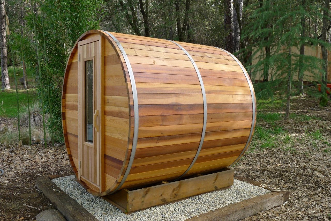 Barrel Sauna Kit - Outdoor Barrel Sauna Room 7' x 7' - Electric Heater