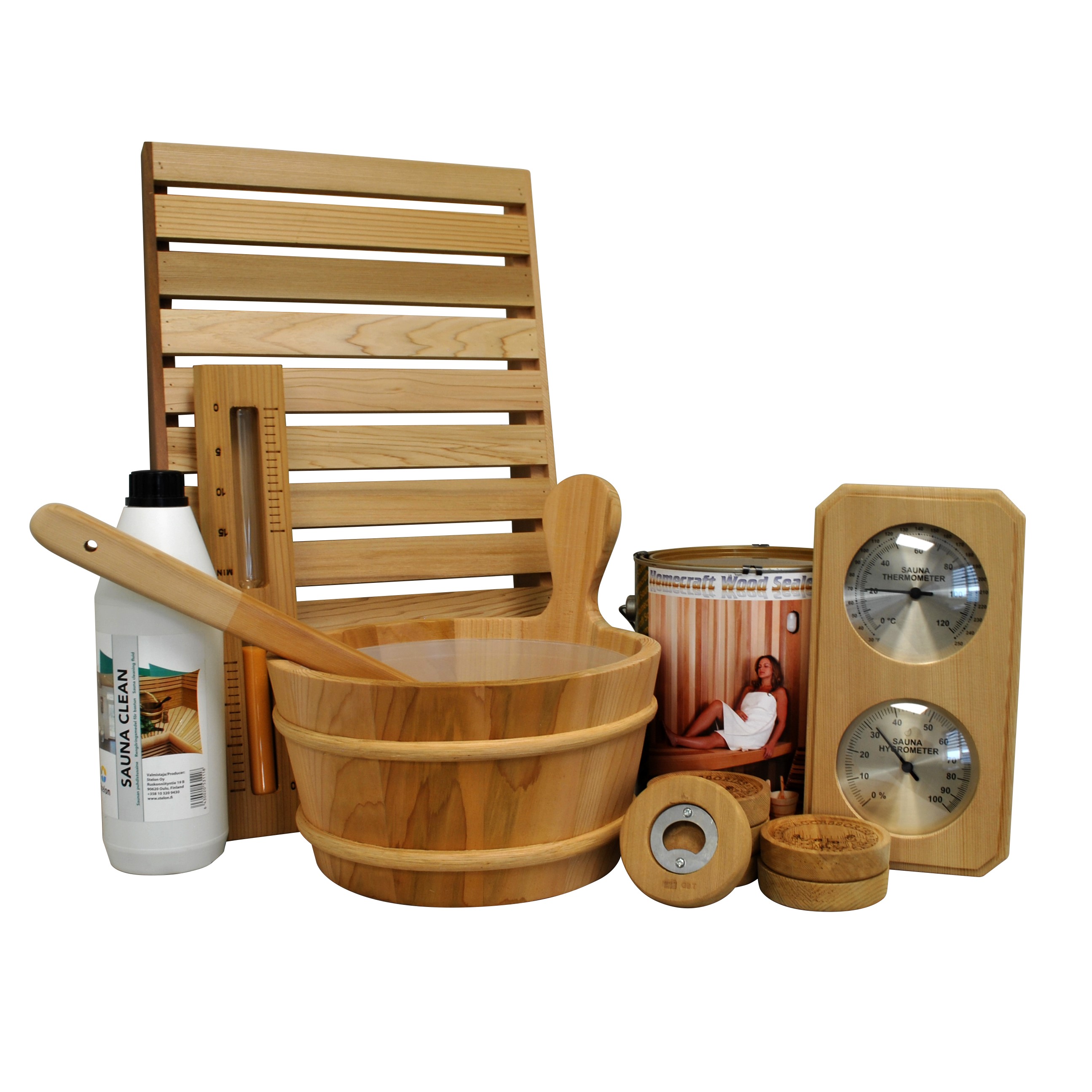 Cedar sauna accessory kit