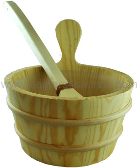 White Pine Sauna Bucket and ladel