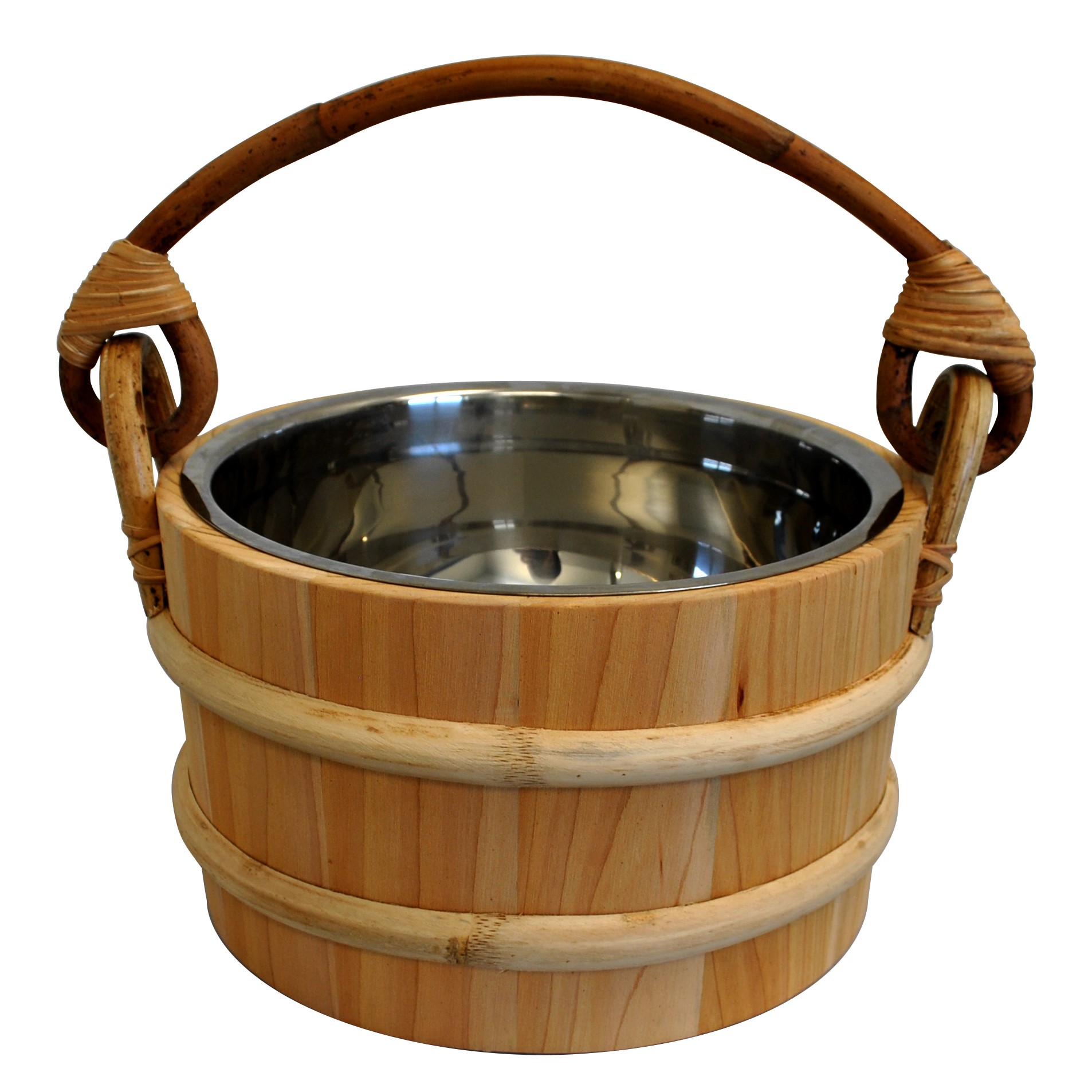 Cedar Sauna Bucket with Stainless Steel Ladle & Liner