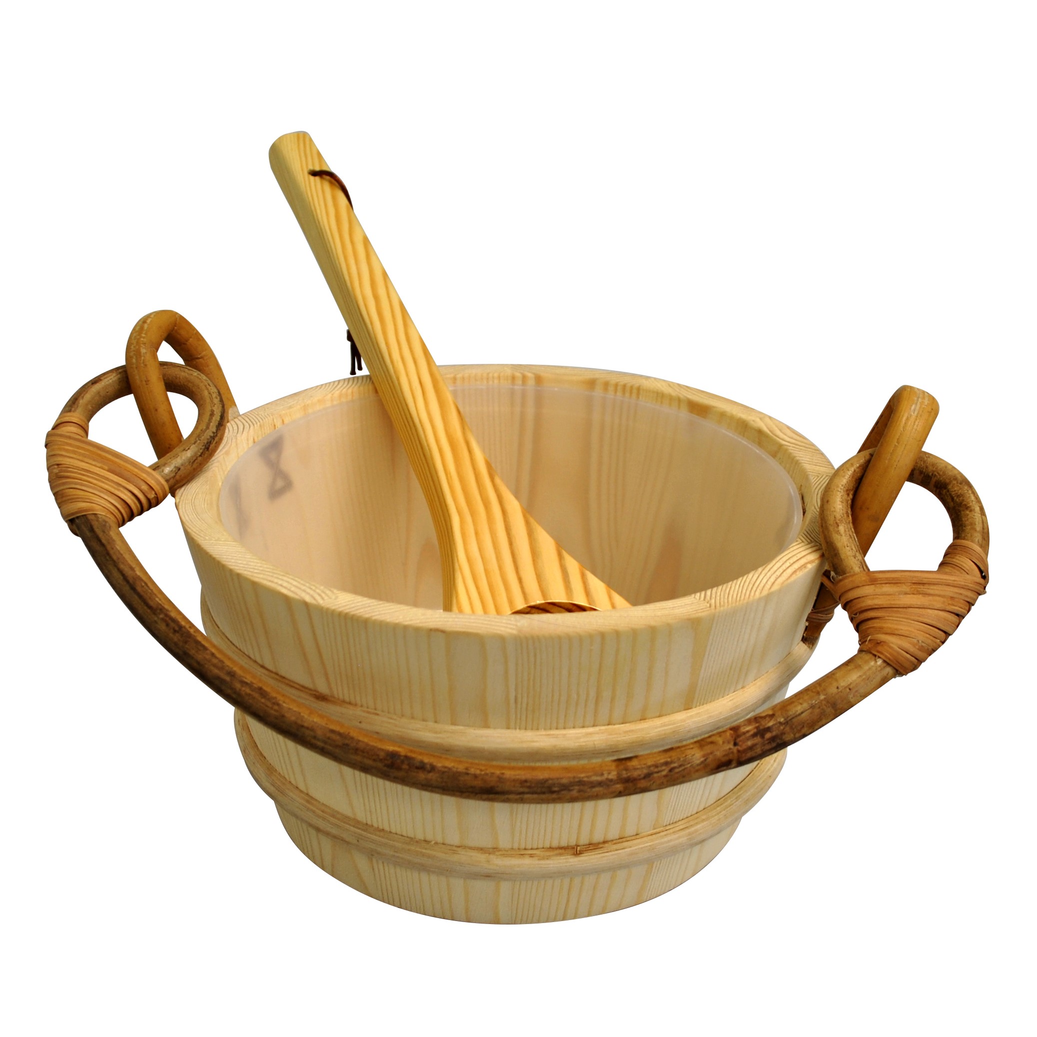 Pine Sauna Bucket with Scoop Ladle & Liner