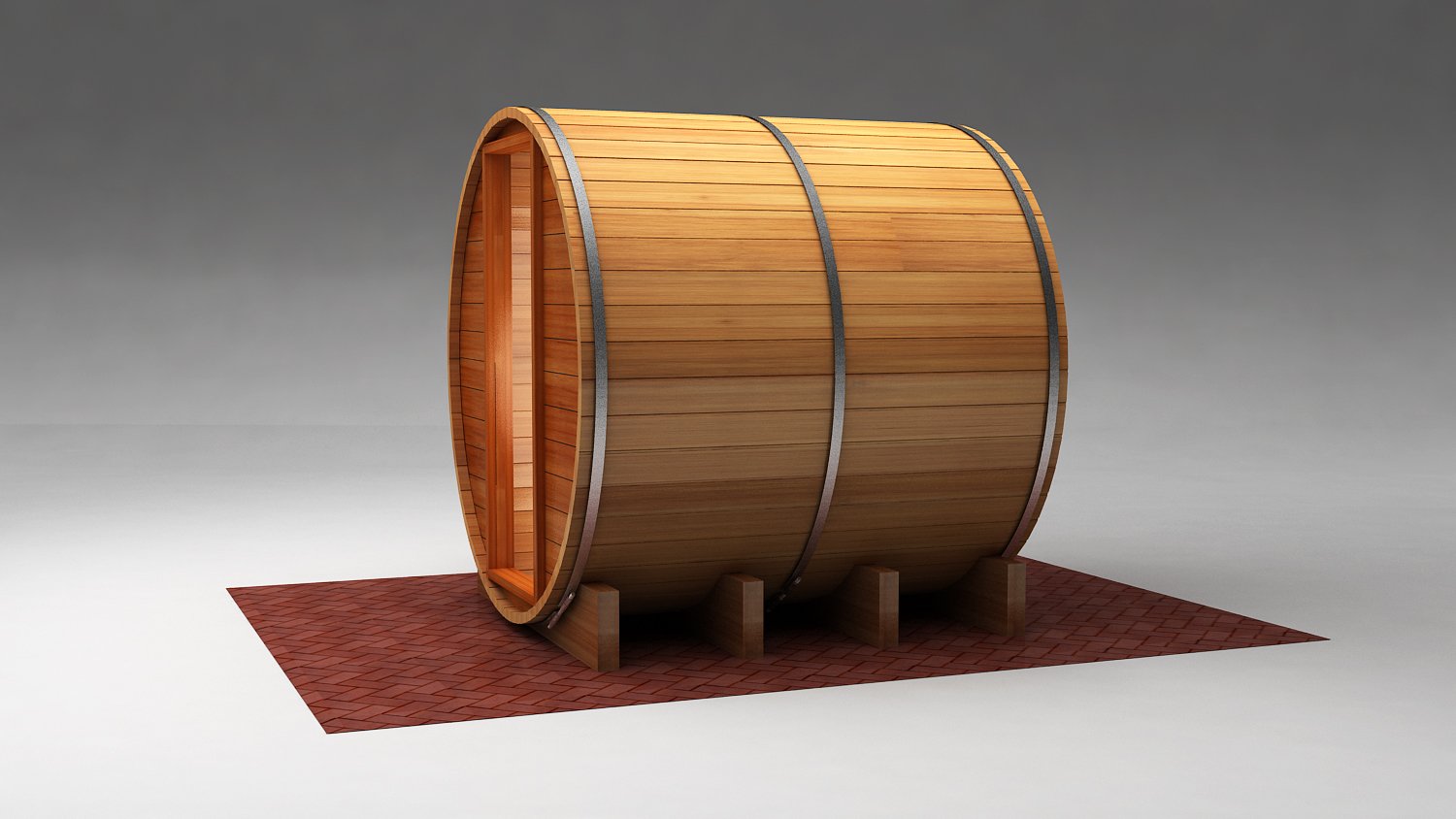 Barrel Sauna Kit - Outdoor Barrel Sauna Room 6' x 6' - Electric Heater